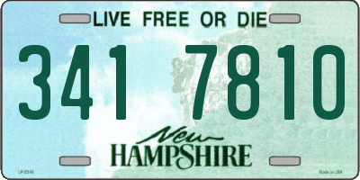 NH license plate 3417810