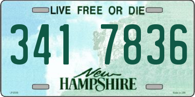 NH license plate 3417836