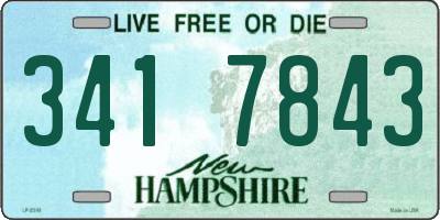 NH license plate 3417843