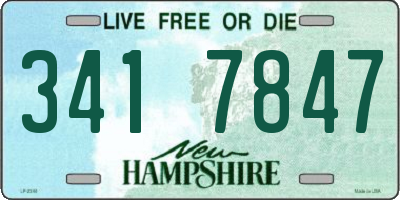 NH license plate 3417847