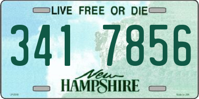 NH license plate 3417856