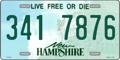 NH license plate 3417876