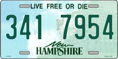 NH license plate 3417954