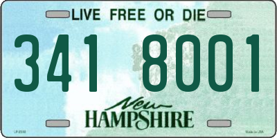 NH license plate 3418001