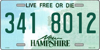 NH license plate 3418012
