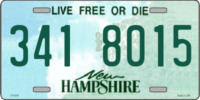 NH license plate 3418015