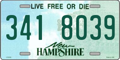 NH license plate 3418039