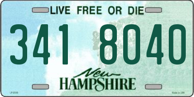 NH license plate 3418040