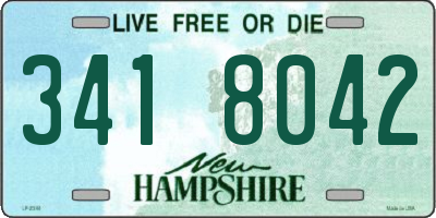NH license plate 3418042