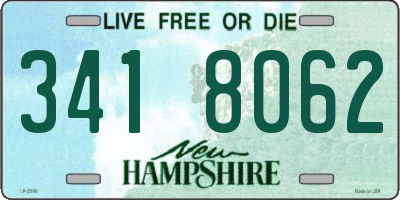 NH license plate 3418062