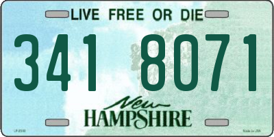 NH license plate 3418071
