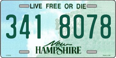 NH license plate 3418078