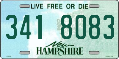 NH license plate 3418083
