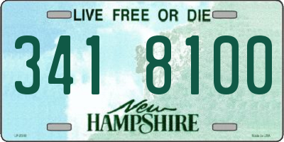 NH license plate 3418100