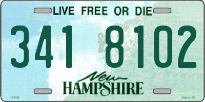 NH license plate 3418102