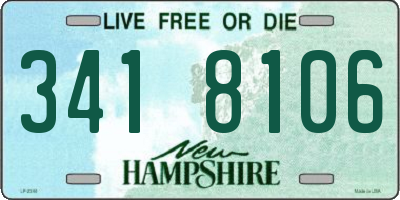 NH license plate 3418106