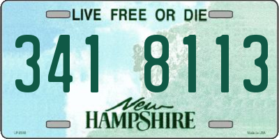 NH license plate 3418113