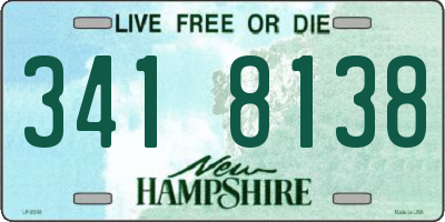 NH license plate 3418138