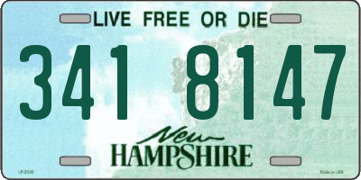 NH license plate 3418147