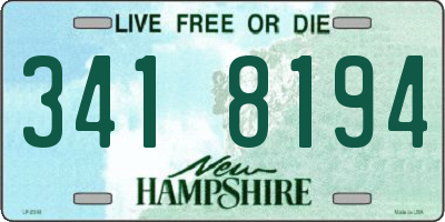 NH license plate 3418194