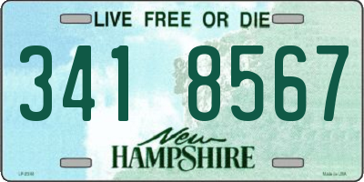 NH license plate 3418567