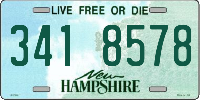 NH license plate 3418578