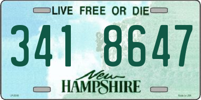 NH license plate 3418647