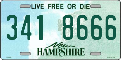 NH license plate 3418666