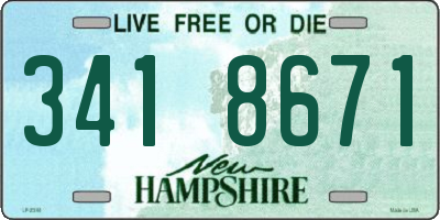 NH license plate 3418671