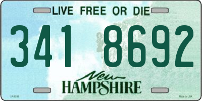 NH license plate 3418692
