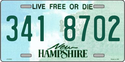 NH license plate 3418702