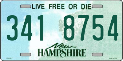 NH license plate 3418754