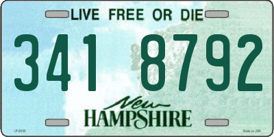 NH license plate 3418792