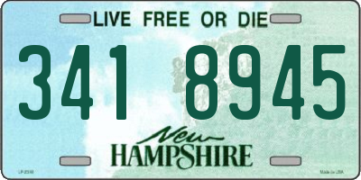 NH license plate 3418945