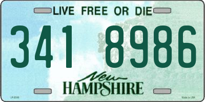 NH license plate 3418986