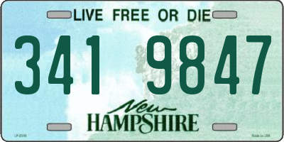 NH license plate 3419847