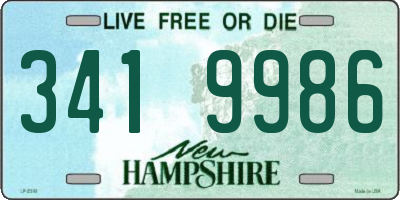 NH license plate 3419986