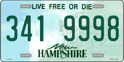 NH license plate 3419998