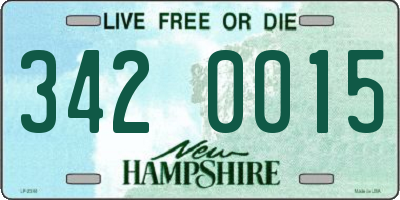 NH license plate 3420015