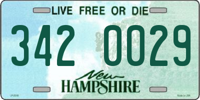 NH license plate 3420029