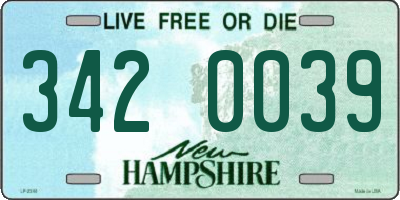 NH license plate 3420039