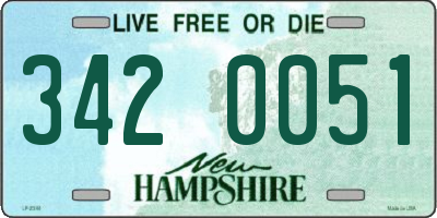 NH license plate 3420051