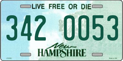 NH license plate 3420053