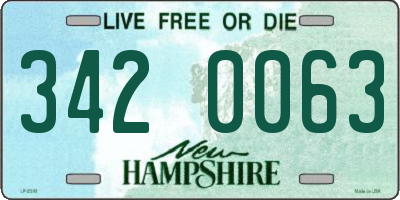 NH license plate 3420063