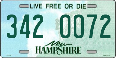 NH license plate 3420072