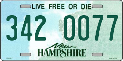NH license plate 3420077