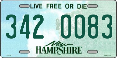 NH license plate 3420083