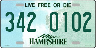 NH license plate 3420102