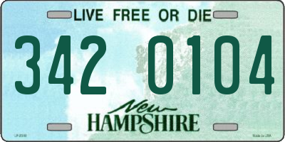 NH license plate 3420104
