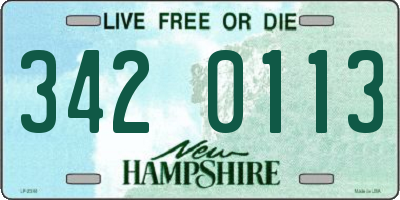 NH license plate 3420113